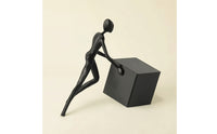 Sculpture with Cubic Form Modern Human Figure Sculpture Geometric Ornament for Office