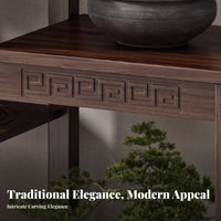 Floor-Standing Round Top Pot Riser Natural Wood Grain Plant Stand Multi-Purpose House Decoration Multifunctional for Homeowners, Gift Givers, Adults, Living Room, Balcony, Bedroom, Kitchen