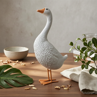 Long-Neck Goose Statue Resin Standing Goose Ornament Freestanding