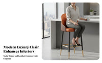 Upholstered Backrestrest Tavernstool Factory-Inspired Design Bar Stool Sturdy Wood Frame Nordic Design for Adults, Cafe