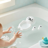 Floating Seal Bath Toy Set Soft Nesting Water Toy Nautical Squeezable Bath Seal Stackable for Toddlers