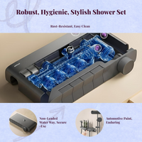 Rainfall Shower Head, High Pressure Adjustable Handheld Spray Combo Set, Matte Black Bathroom Fixture, Multi Modes, Luxury Bathing Sensation
