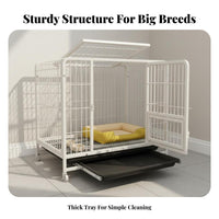 Dog Cage with Removable Tray Easy to Clean Large Dog Crate with Wheels Rust Resistant for Medium Dogs, Indoor, Outdoor
