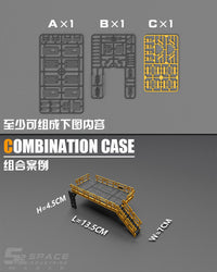 微缩144 100 60多比例格纳库廊桥模型架子场景机库楼梯拼装模型