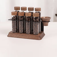 Coffee Bean Storage Rack Single Dose Display Stand, with Funnel Freshness Organizer for Baristas