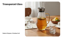 Easy to Clean Glass Water Jug Safe Large Capacity Juice Pitcher Anti-Leak-Proof Spout for Homeowners, Families, Home, Refrigerator