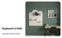 configurable Pegboard Cat Wall DIY Combination configurable Cat Climbing System Space-Saving Pet Furniture for Apartment Dwellers, Indoors, Living Room, Bedroom