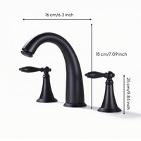 Two Handle Washroom Faucet Deck Mounted Split Style Faucet Sturdy for Vanity