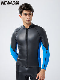 newao2.5mm男士冲浪夹克分体长袖浮潜深潜保暖防寒防晒潜水服套装