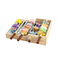 Wooden BBQ Grill Play Set for Kids Role Play