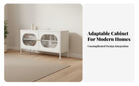 Minimalist Design Metal Entertainment Center Easy to Clean TV Cabinet Set Multi-Functional Modern Media Cabinet Ample Storage for Homeowners, Families, Young Adults, Den, Apartment, Bedroom