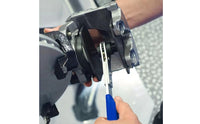 Brake Caliper Piston Compressor Tool Ratcheting Brake Pad Spreader 360-Degree-Degree Adjustable Caliper Spreader with Ratchet for Mechanics, Workshop