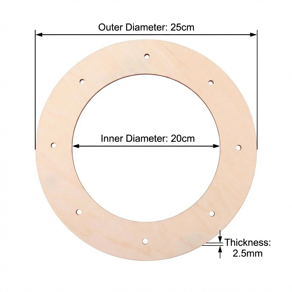 Wooden Wreath Hoop: A Lightweight yet Sturdy DIY Frame for Crafting Exquisite Wreaths. Ideal for Crafting Projects and Weddings, These Unfinished Wooden Craft Hoops Offer Effortless Elegance.