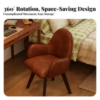 Upholstered Rotating Armchair Ergonomic Posterior Posteriorrest Desk Chair Surrounding Design Task Seat for Students, Adults, Study Room, Bedroom