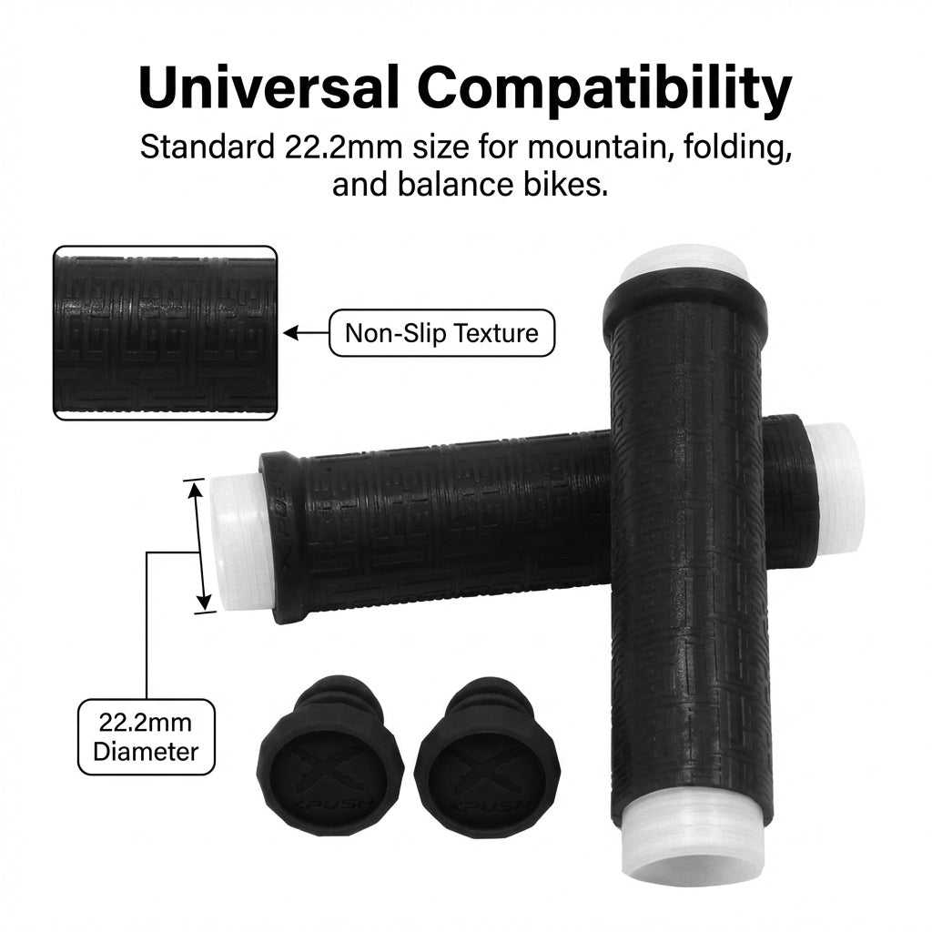 Ergonomic Bike Handlebar Grips, Silicone Comfort, Non-Slip Mountain Bike Grips, Universal 22.2mm, Shock Absorption for Long Riding