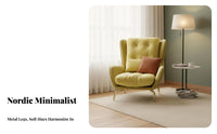 Armchair with Ottoman Light Luxury Design Accent Chair and Ottoman Set Nordic Design Comfortable Seating for Adults