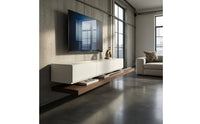 Extendable TV Cabinet Ready-to-Assemble Extendable TV Stand Space-Saving Media Console