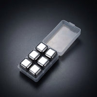 Home Bar Stainless Steel Whisky Stones for Modern Style, Chilling Steel Ice Gift for Him, Food Grade Bar Accessories, Set of 2