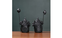 Guardian Figurines Resin Pair of Chinese Lions Tabletop for Entryway, Collectors