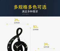 挂钟钟表客厅家用简约音符装饰创意静音跨境餐厅高级感时钟挂墙