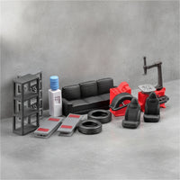 12 Pieces Miniature Repair Shop Set Realistic 1:64 Scale Garage Set Display Scene Props for Hobbyists, Photo Scenes