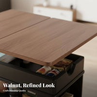 Lifting Top Trolley Table Multi-Functional Side Cabinet Easy Mobility Mobile with casters for Living Room, Small areas, Kitchen