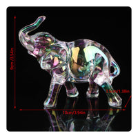 Iridescent Acrylic Elephant Figurine Sparkle Home Decor Collectible