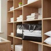 Pillow Storage Bag Dustproof Nonwoven Zippered Pouch Breathable Clear Window Storage Bin for Wardrobe