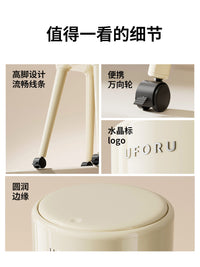现货批发一件代发垃圾桶ABS材质加高免弯腰大容量带盖带轮垃圾筒