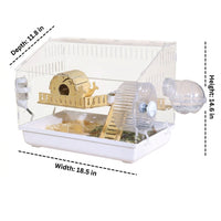 Panoramic Hamster Cage, Fully Transparent Hamster Villa with Exercise Wheel, Large Syrian and Dwarf Hamster Home for Easy Viewing
