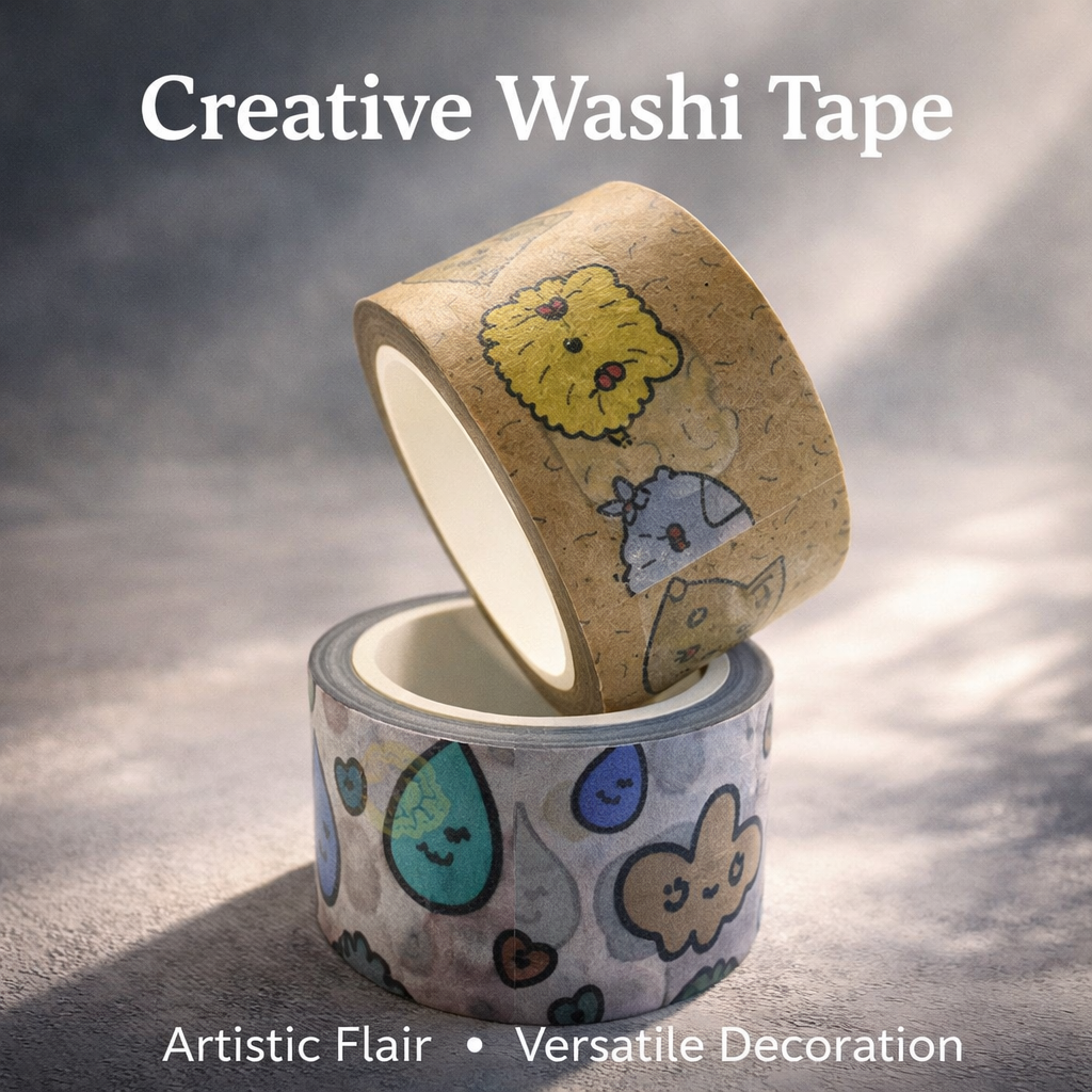 Washi Tape with Text Pattern Design for Scrapbooking and Stamping Supplies, Narrow Decorative for Crafts, Customizable Planner for Journal Masking