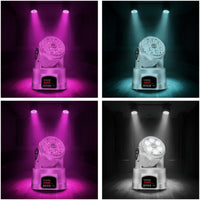 Bright Moving Head Par Light Sound-Activated LED Stage Light with Rotating Yoke Compact Lighting Fixture Professional for Performers