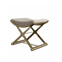 Vanity Bench Light Luxury design airframeframe Base Pouf Soft paded Top for Entryway