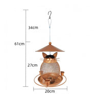 Feline-Shaped-Shaped Bird Feeder Feeding Ports Garden Decor Rustic Look