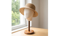 Hat Display Stand Hat Stand with Wooden Base Solid Mannequin Head with Wooden Base for Boutiques, Studios
