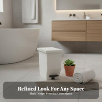 Foot Pedal Trash Can Hands Lidded Foot Pedal Trash Can Space-Saving Rectangular Waste Bin for Washroom, Bedroom, Office