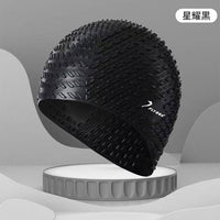 FLYSEA硅胶泳帽防水高弹舒服不勒头包长发男女通用水滴加大游泳帽