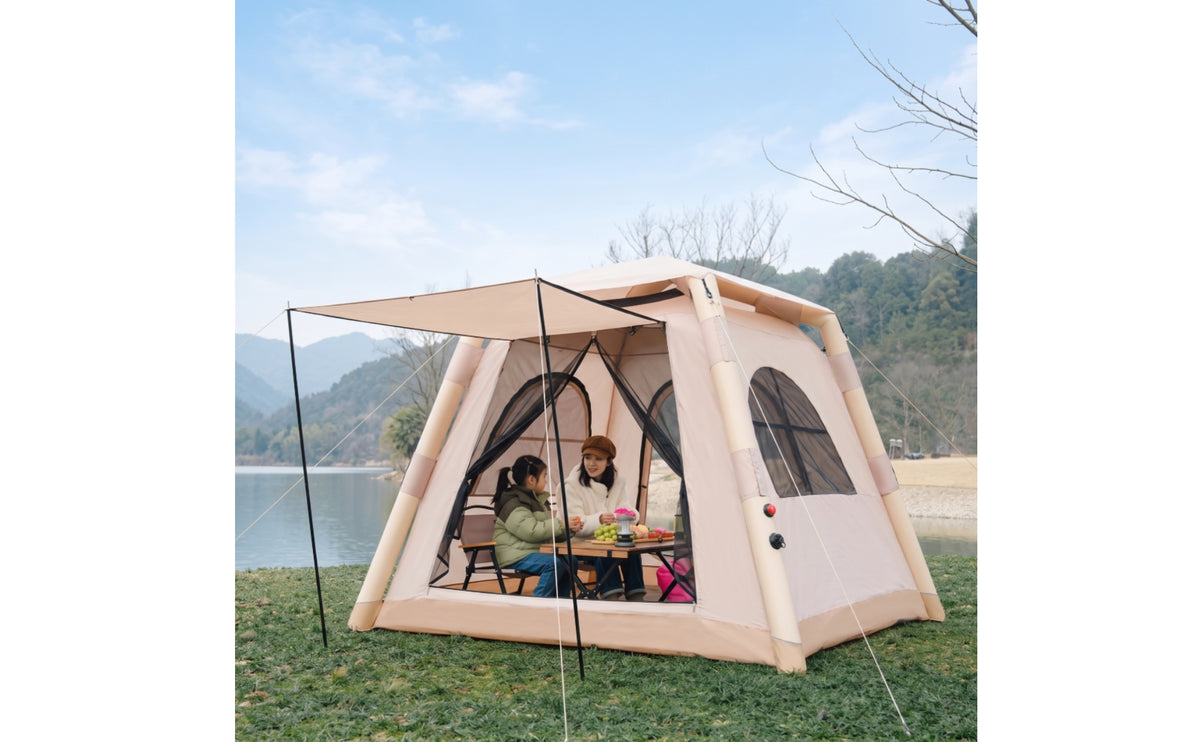 Quick-Setup Inflatable Camping Tent Protection Inflatable Cabin Tent Large Weatherproof for Families