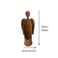 Rusted Metal Angel Holder Memorial Gift Candlestick for Christmas, Wedding