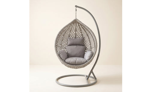 Cushioned Hanging Chair with Stand Comfortable Egg Chair with Stand Comfy Furniture Sturdy for Backyard