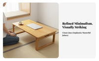 Minimalist Design Folding Tatami Table Space-Saving Foldable Tatami Table Multi-Purpose Floor Desk Sturdy Legs for Tea Enthusiasts, Telecommuting Workers, Bay Window, Small Areas, Balcony, Living Room