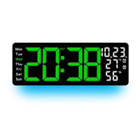 17.3 Inch LED Wall Clock with Week Display and Ambient Light