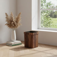 Wood Grain Trash Can Easy to Clean Wood Effect Rubbish Bin Long-Lasting