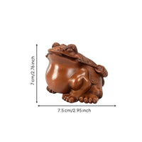Wealth Toad Ornament Detailed Statue Metallic-Finish-Look for Entryway