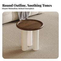 Round Wooden Table Minimalist Design Round Table with Thick Legs Rounded Design