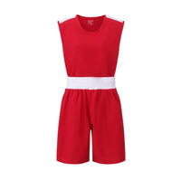 Boxing Training Outfit Contrast Trim Boxing Top and Shorts Elastic Waistband Sportswear Set for Competition