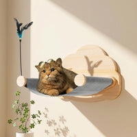 Cat Window Hammock and Wall Mounted Bed, Cushioned Shape Perch for Indoor Felines, Elevated Resting Space and Comfortable Hanging Cat Hammock