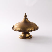 Pedestal Tray with Lid Aged Brass Pedestal Server with Dome Cake Stand with Dome Lid for Hosts, Home Stylists, Tea Party, Dining Table