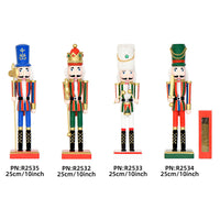 25cm Slim Circus Nutcracker Soldier Wooden Figurine Christmas Decoration