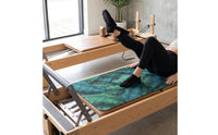 Exercise Mat Suede Pilates Mat Printed Rounded Corners for Studio, Home Workouts